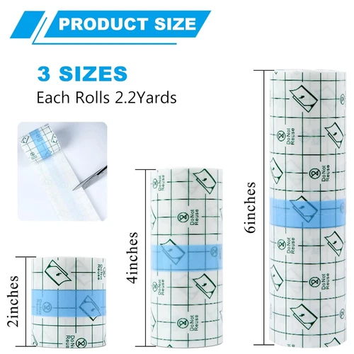 Emalla 3 Rolls Tattoo Second Skin Film Waterproof Tattoo Aftercare Bandage image 2