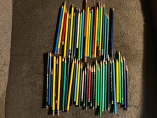 LOT OF 55 Colored Pencils   PRANG, COL-ERASE, EAGLE VERITHIN, STAEDTLER, ETC.