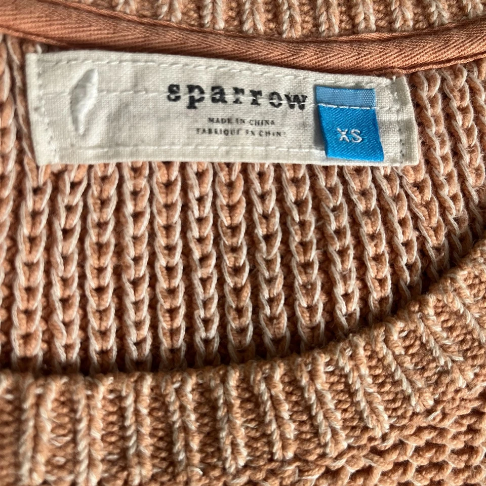 Женский свитер Anthropologie Sparrow XS персиковый открытый вязаный пуловер - Изображение 3 из 4