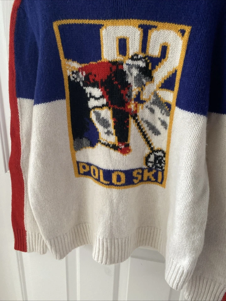 Polo Ralph Lauren 92 Esquí Color Bloque Lana Suéter Para Hombre Talla L Foto 4 de 4
