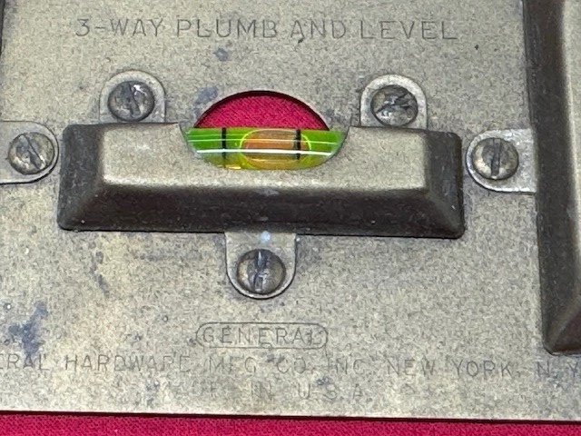 Herramientas Generales Nº Placa de latón 845 plomada de 3 vías y nivel - vintage Foto 3 de 4