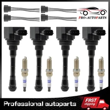 4X OEM Ignition Coil + Spark Plugs + Wires for Nissan Juke Sentra 1.6L UF659