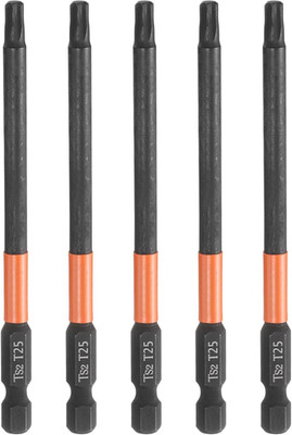 5 Stück T25 Torx Bit Schraubendreher Bit Set 100mm lang 1/4'' Magnetisch Sechskan