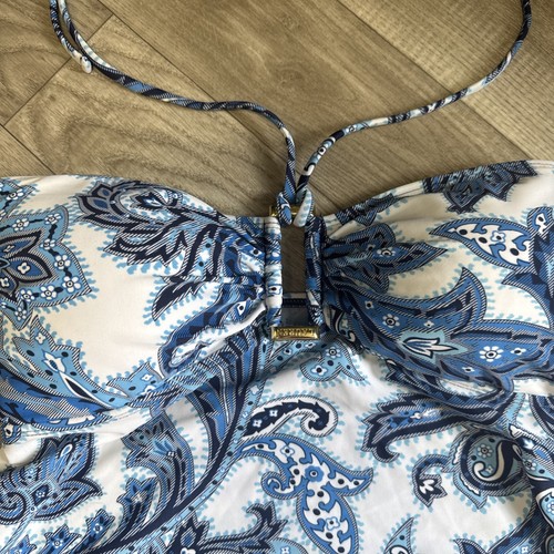 Lauren Ralph Lauren Women's Tankini Swim Top Sz 12 PADDED Paisley Strapless READ - Picture 8 of 10