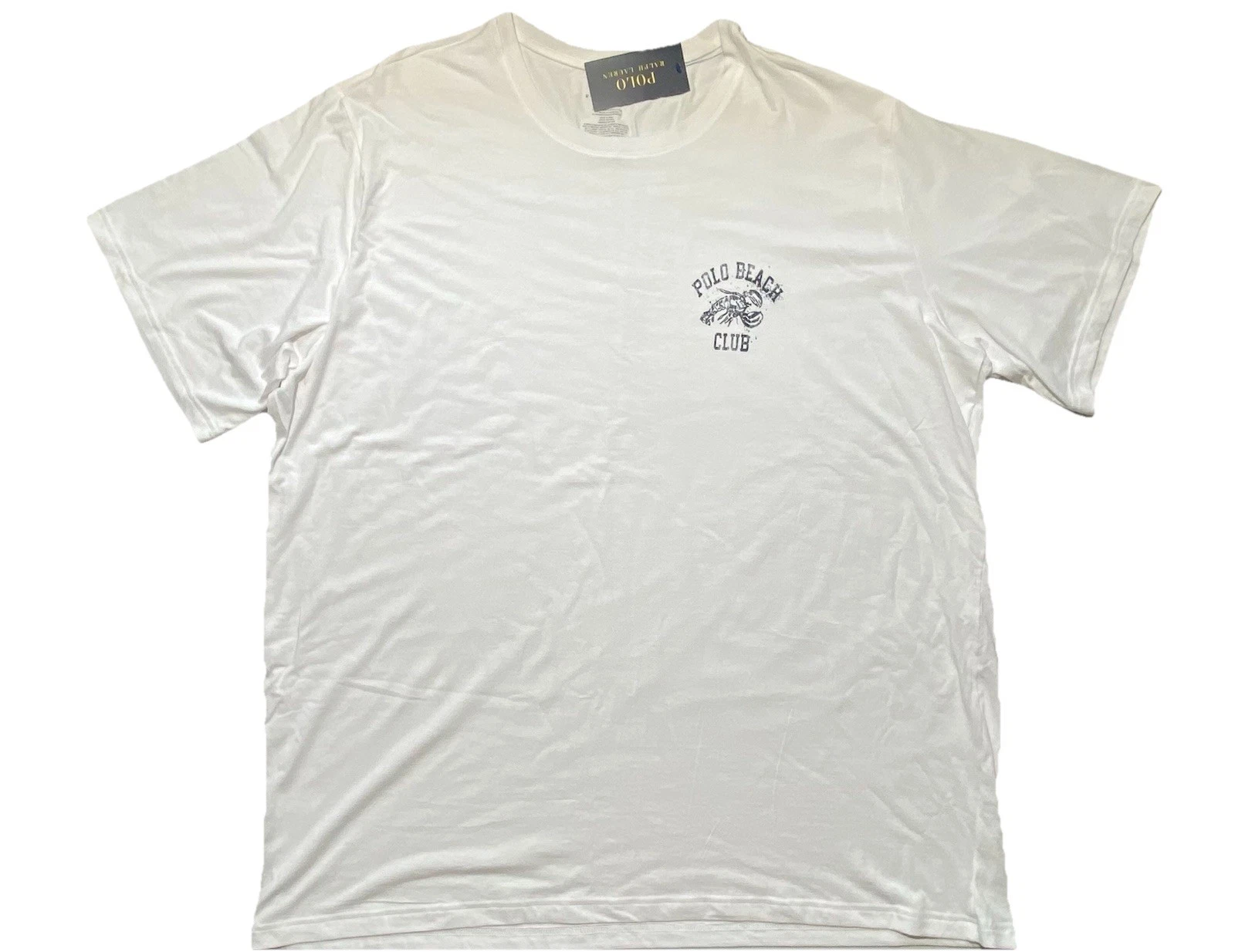 NEW 3XB Big Polo Ralph Lauren Beach Club Short Sleeve TShirt Cotton Blend White