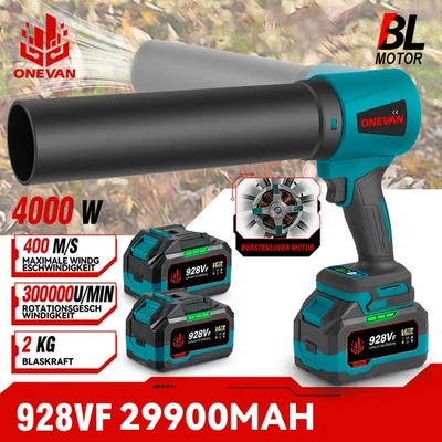ONEVAN Akku Bläser Turbogebläse für Makita 18V Gebläse Luftgebläse Turbo Fan Air Duster