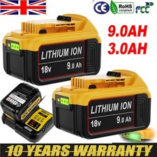 2X~1X For DeWALT 18V Battery 9.0Ah 3.0Ah XR Li-ion DCB184 DCB183 DCB180 DCB182
