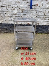 Commercial Catering Stainless Steel Table  Slimline  With Shelves 51x40 X80 Cm 
