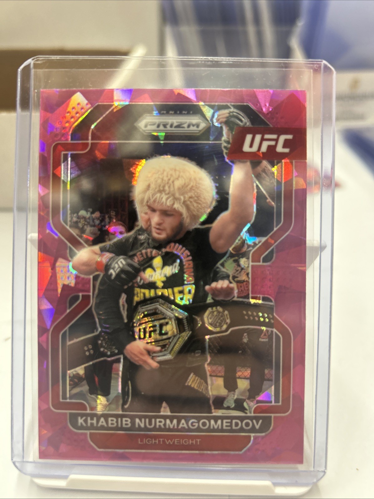 2022 Panini Prizm UFC - Khabib Nurmagomedov #196 Pink Ice Prizm GOAT RARE