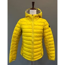 Lole Yellow Hooded Lightweight Puffer Duck Down Jacket Women's Size Small Sporty