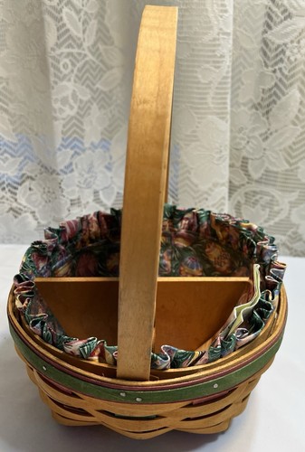 Longaberger 1999 Large Stained Easter Basket #14061, Bunny Wooden Divider, COA - Bild 3 von 12