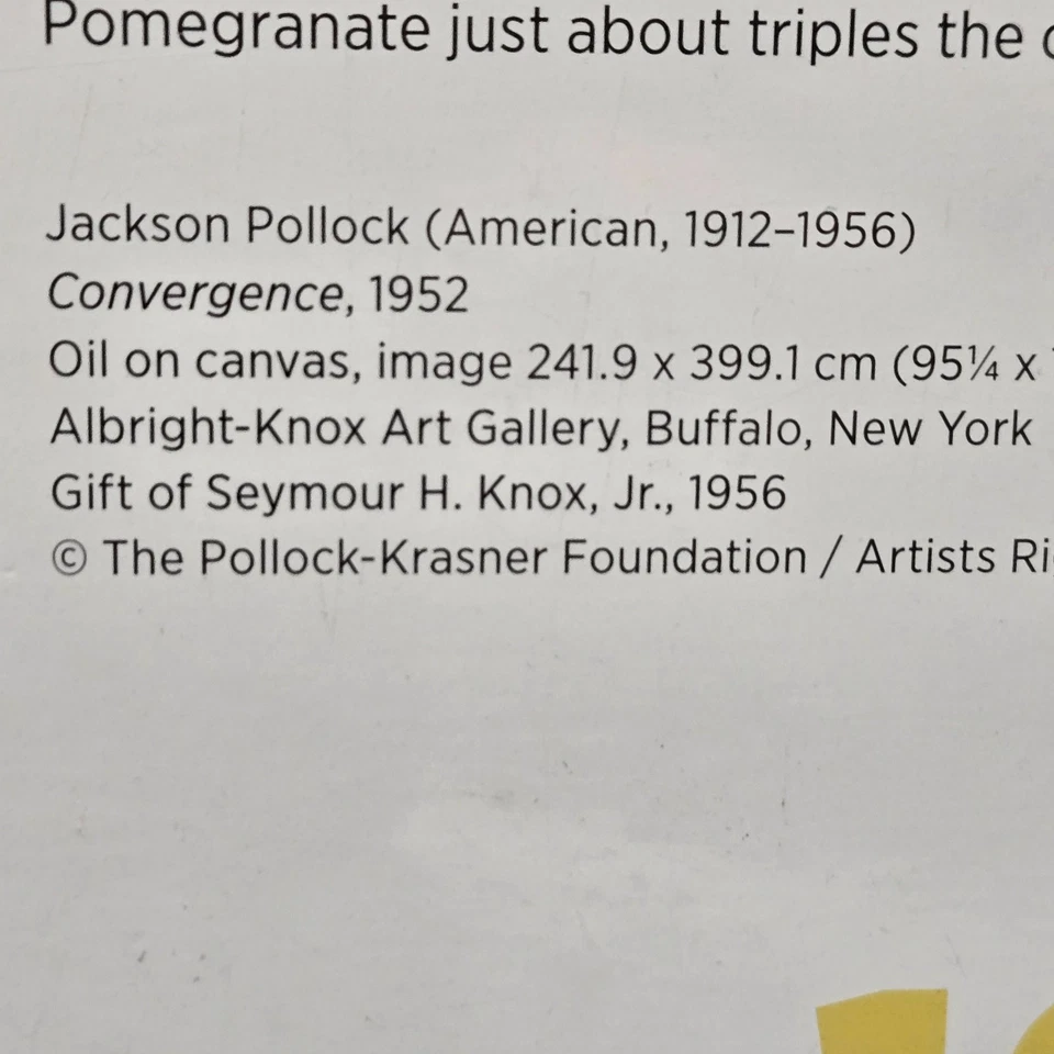 NEW Sealed Jackson Pollock "Convergence"Jigsaw Puzzle 1000 Piece Pomegranate Art - Image 3 of 4