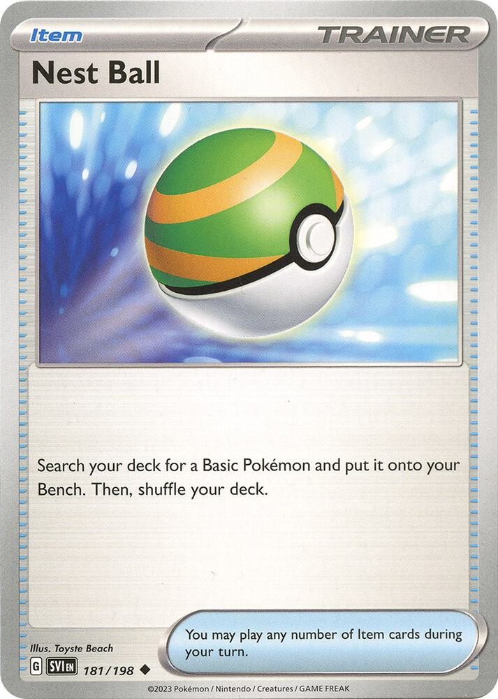 Nest Ball #181/198 Sv01 Scarlet & Violet Base Set Reverse Holo Pokemon TCG NM