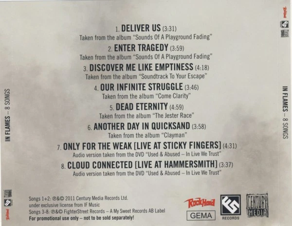 In Flames 8 Songs CD Comp Promo 10465 - Bild 2 von 4