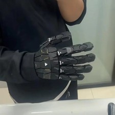 Black mechanical wearable hand armor gloves, theatrical props, role-playing gift