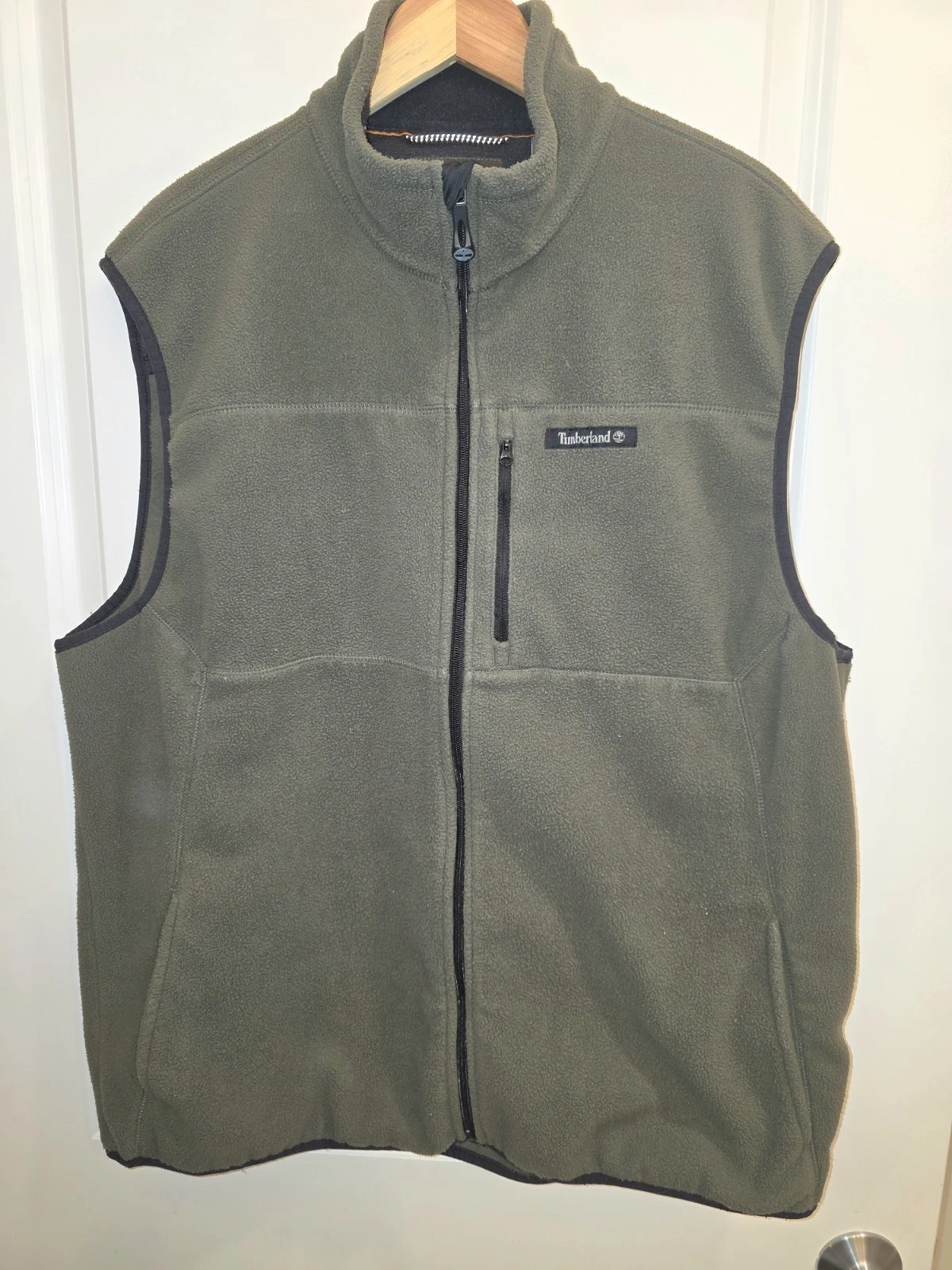 Timberland Men's/Unisex Size XL Green Fleece Zip Up Vest With Pockets