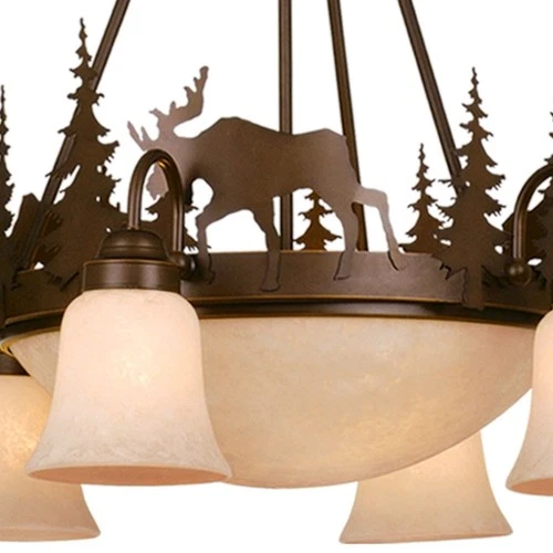Yellowstone 9-Light Chandelier in Rustic and Shaded Style 27 Inches Tall and - Picture 2 of 4