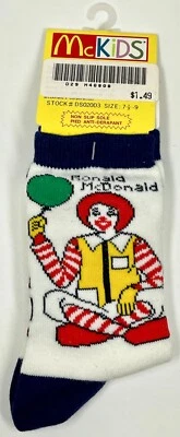 McKids Ronald McDonald Vintage Socks - New with Tags Good Condition - Photo 1/4