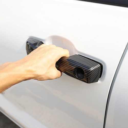 4×Carbon Fiber ABS Outer Side Door Handle Panel Trim For Toyota Tundra 2022-2025 - Picture 6 of 11