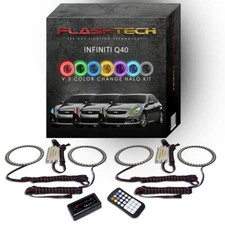 RGB Multi Color Bluetooth LED Halo kit for 2014-2015 Infiniti Q40 Headlights