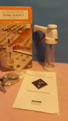  La Patisserie Cookie Press Decorating Set w/ 20 Disks 6 Tips Kuhn Rikon