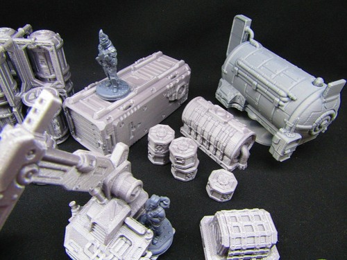 47pc Sci Fi Dock Cargo Set w/ Minis Miniatures Scenery Scatter Terrain 3D Print - Picture 4 of 8