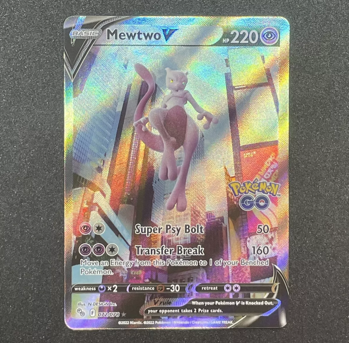 Pokemon Trading Card Game 072/078 Mewtwo V : Rare Ultra Card