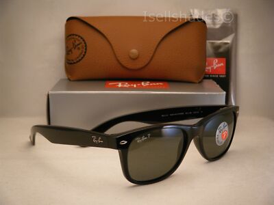 Ray Ban New Wayfarer Rb2132 901 58 55 Black With Crystal Green Polarized Lens Ebay