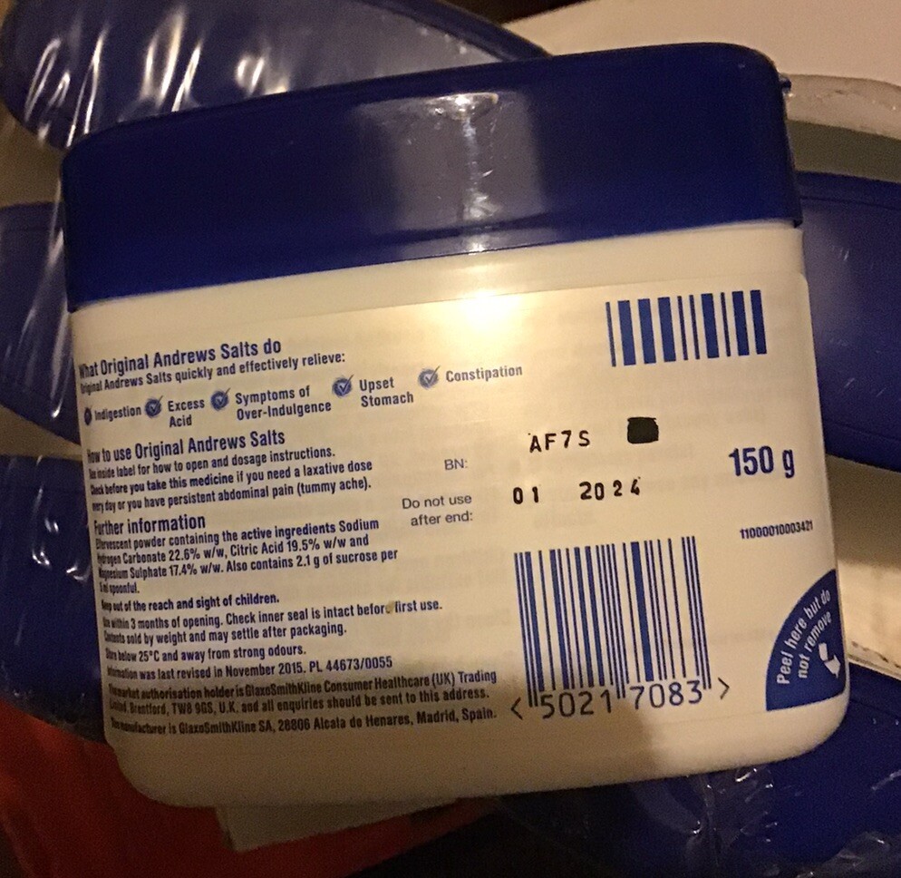 2 X Andrews Salts Upset stomach ( 150 g Each ) Short Date 01/2024