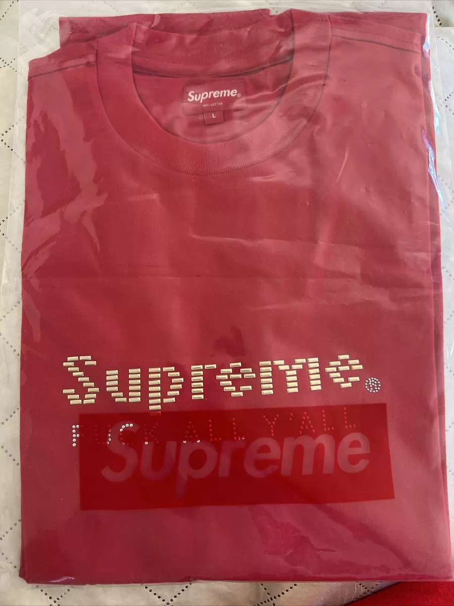 New Supreme SS19 Gold Bars Tee logo shirt Red Sz Large Sealed Ss19