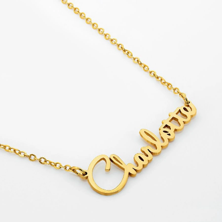 Personlized Fine Sterling Silver Gold Plated ANY NAME Chain Necklace 2023 - Picture 18 of 77