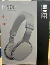 KEF M500 Hi-Fi On-Ear Headphones - Aluminum/White