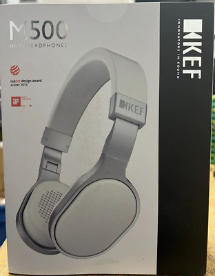 KEF M500 Hi-Fi On-Ear Headphones - Aluminum/White
