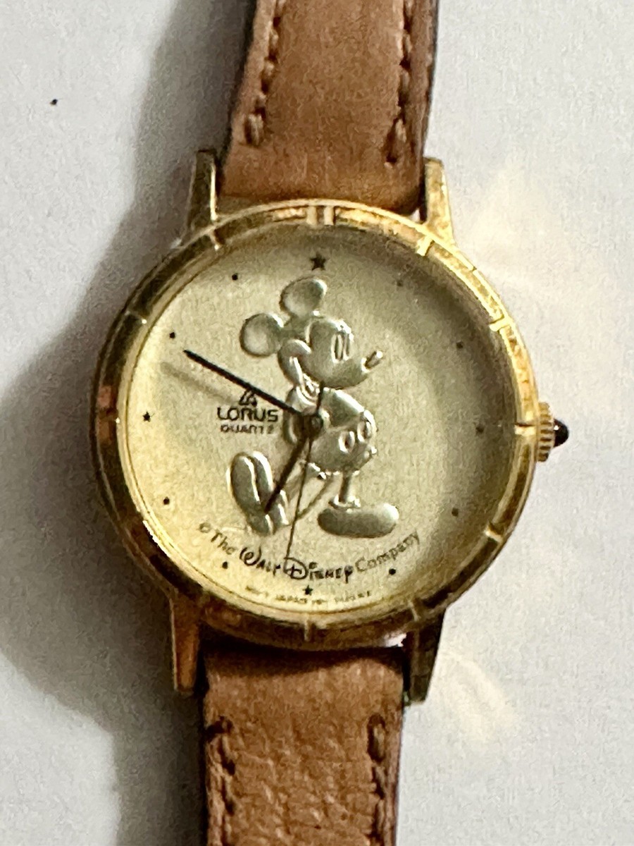 VINTAGE LORUS Walt Disney Company Ladies Mickey Mouse Gold Face Wrist Watch