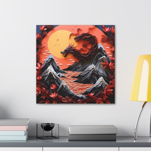 PAPER QUILLING DRAGON and Volcano Canvas Gallery Wraps - Picture 19 of 22
