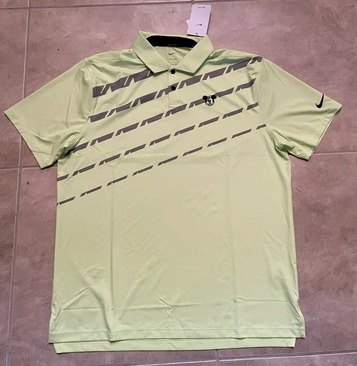 Nike Dri Fit Disney Park Exclusive Mickey Mouse Neon Green Polo