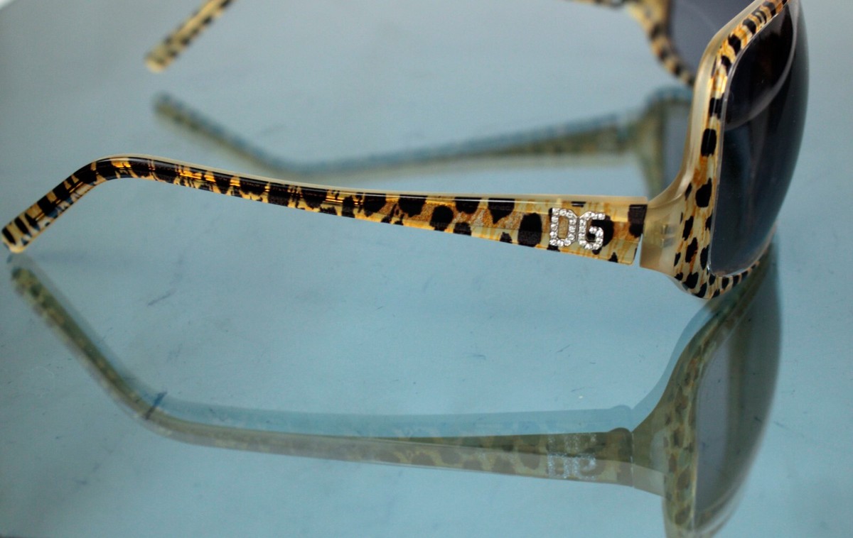 Dolce Gabbana D&G 6495 792 Brown Leopard Sun Glasses Used Italy