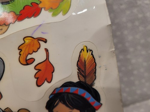 VTG Color-Clings Thanksgiving Fall Halloween Window Clings Sticker Decal Sheets - Picture 9 of 22