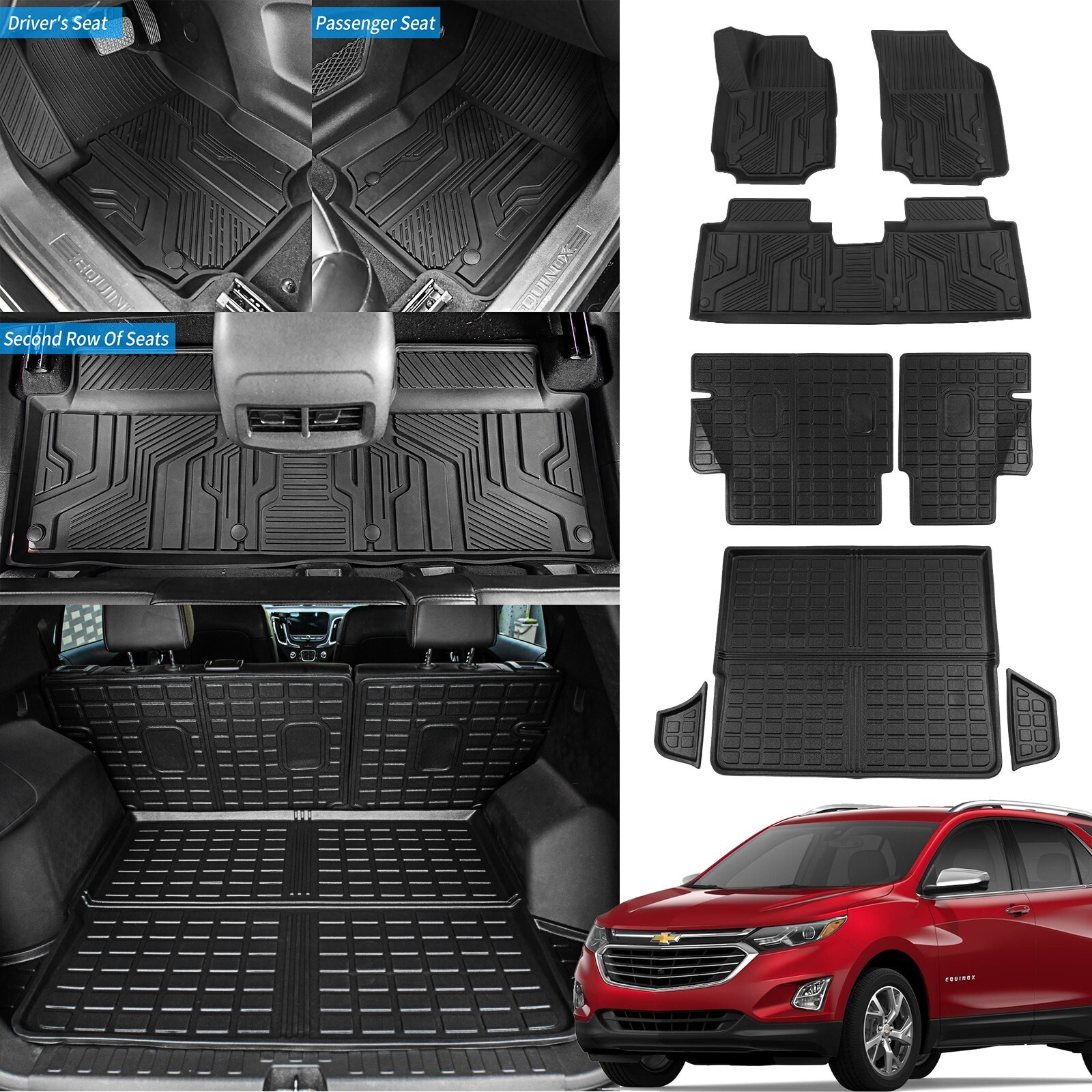 Fit 20182022 Chevrolet Equinox Floor Mats Cargo Liner Gmc Terrain Trunk Mats 792933457661 eBay