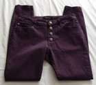 TAHARI Muted Purple "AMELIA" BUTTON FLY Skinny Jeans Sz 6/28 (26.5 Inseam) — photo 1