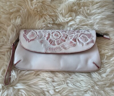 Patricia Nash PINK Tooled Leather Handbag Rare