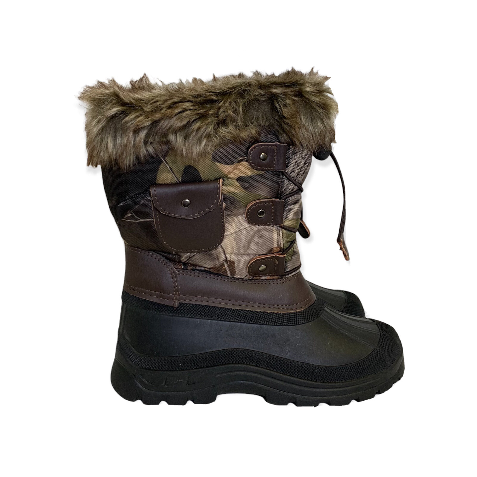 CAMO SNOW BOOTS Kids Size 4 Youth 