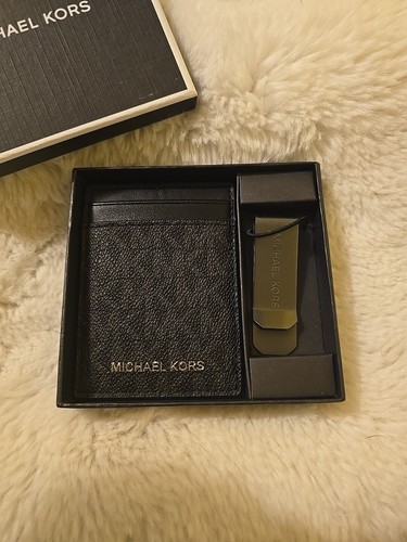 Michael Kors Men's MK Logo Card Case with Bill Clip Gift Set $118 - Picture 2 of 9
