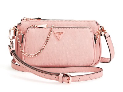 GUESS ALEXIE Double Pouch Crossbody Rosa, 2x Umhängetasche Damentasche