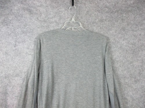 Diesel Black Gold Cardigan Mens Large Gray Sweater Wool Silk Elbow Patch Leather - Picture 13 of 14