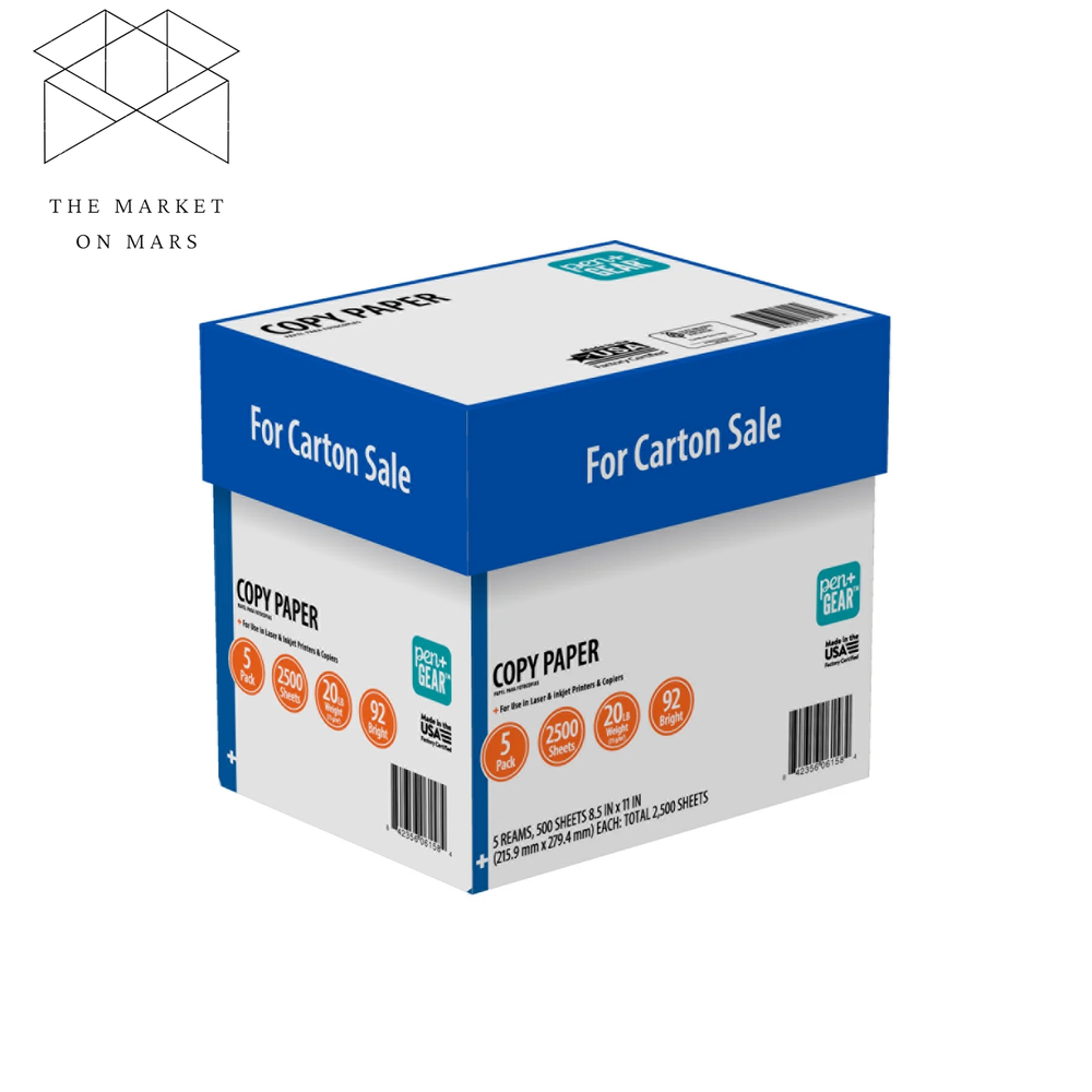 Pen + Gear Premium 92 Bright Copy Paper 20 lb 8.5x11 5 Ream Case 2500 Sheets