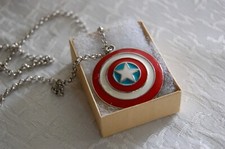 Captain America Shield 20" Necklace Pendant Costume Superhero Gift