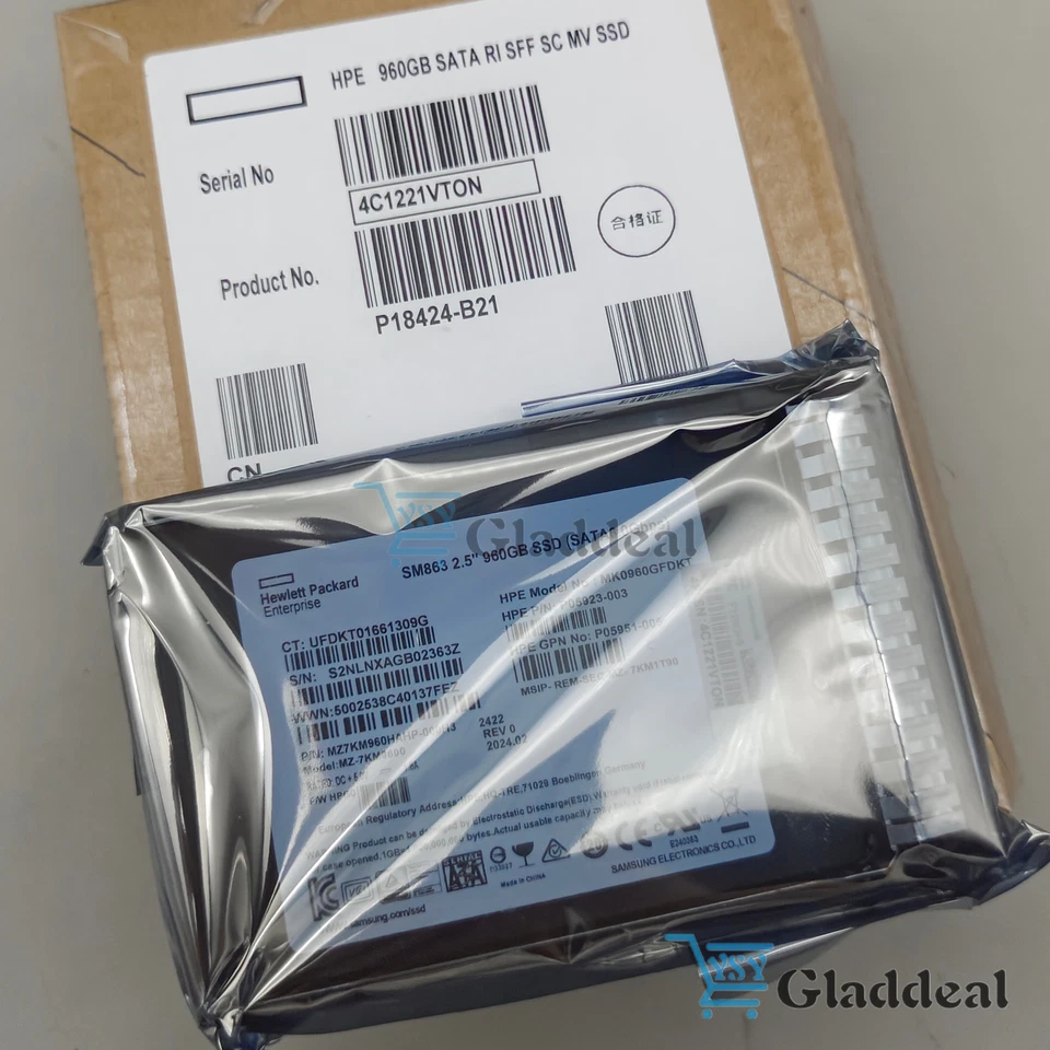P18424-B21 HPE Sub PN NEW SEALED HPE 960GB SATA 6G RI SFF SC MV SSD - Image 3 of 4