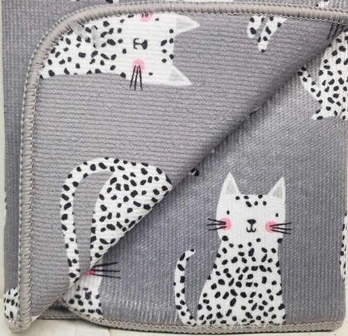 Kitchen Microfiber Reversible Dish Drying Mat (16" x 20") CATS ON GREY, KDD - Picture 16 of 20