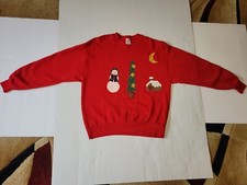 Vtg Jerzees Made In USA Large Christmas Sweatshirt